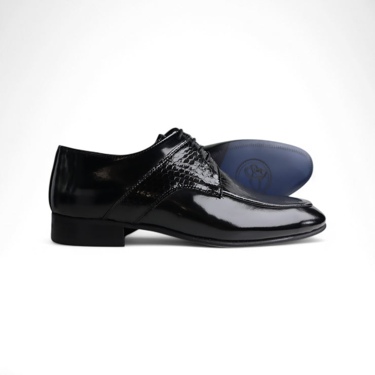 Wenitto Mens Patent Leather Black Dress Shoe