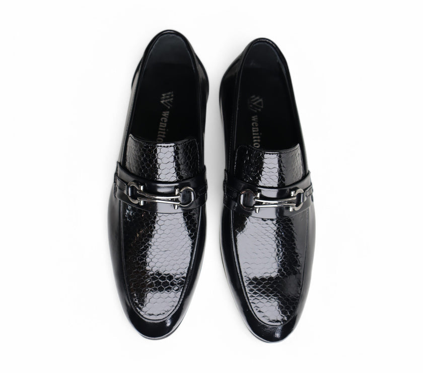 Wenitto Mens Patent Leather Loafers