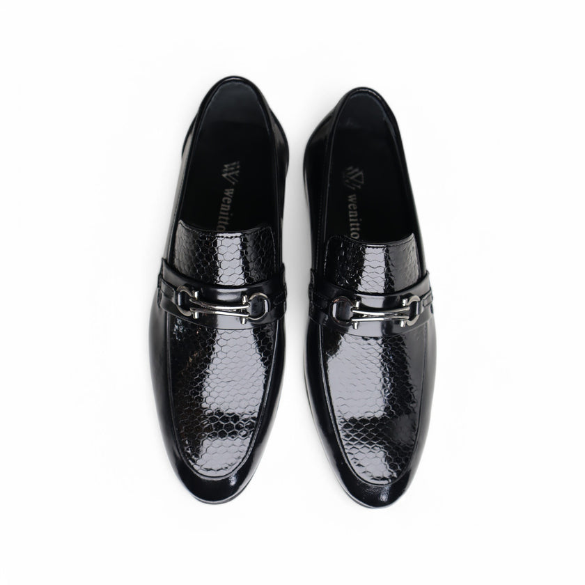 Wenitto Mens Patent Leather Loafers