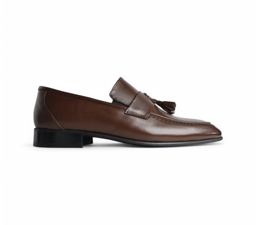 Wenitto Mens Brown Tassel Loafers