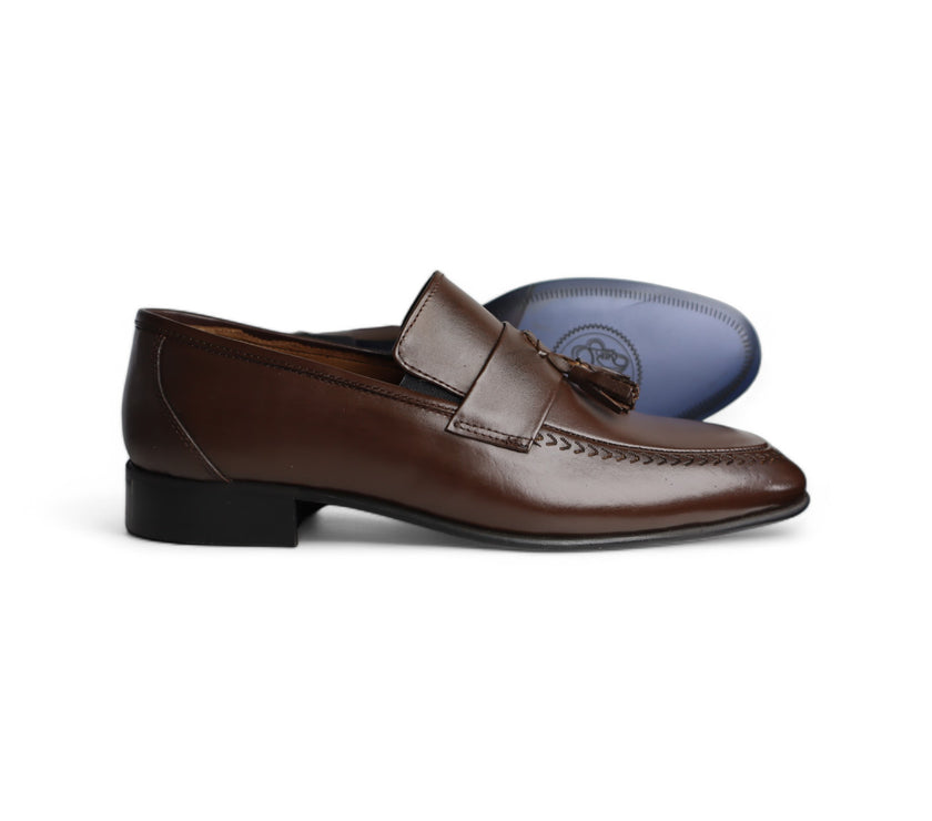 Wenitto Mens Brown Tassel Loafers