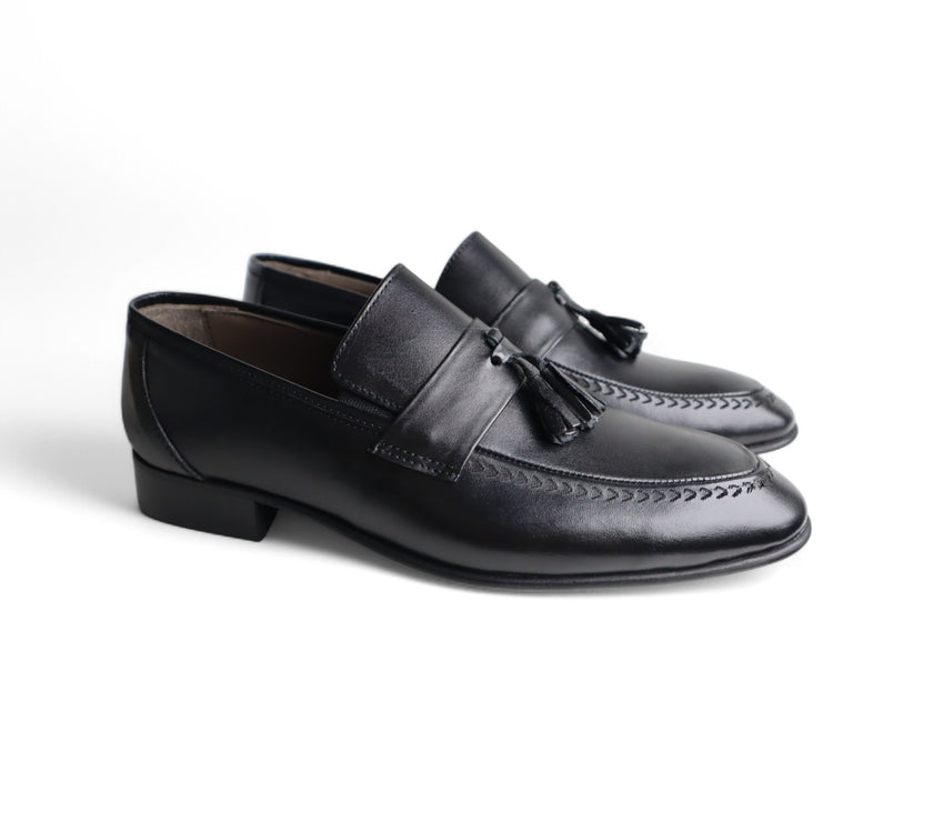 Wenitto Mens Tassel Loafer  black Shoes