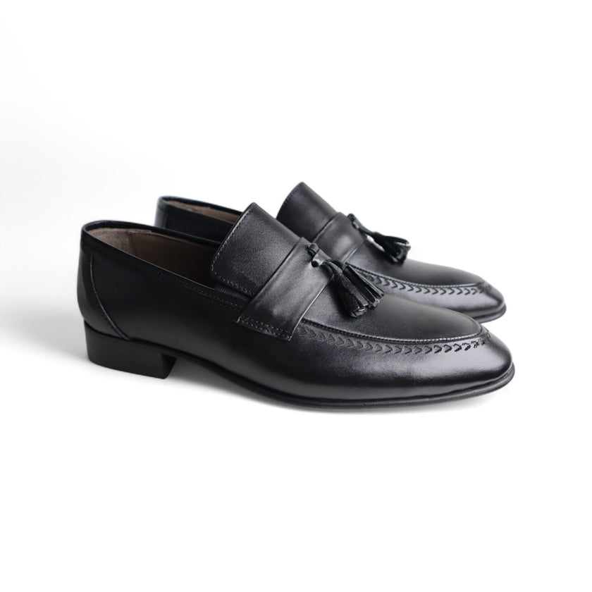 Wenitto Mens Tassel Loafer  black Shoes