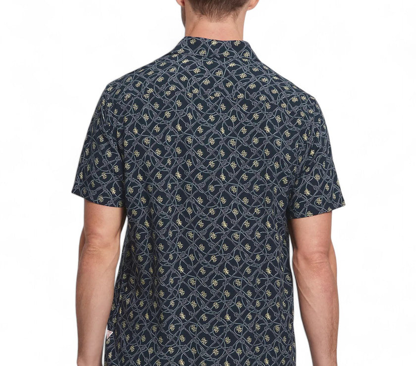 Guess Mens Blue Rope Print Shirt