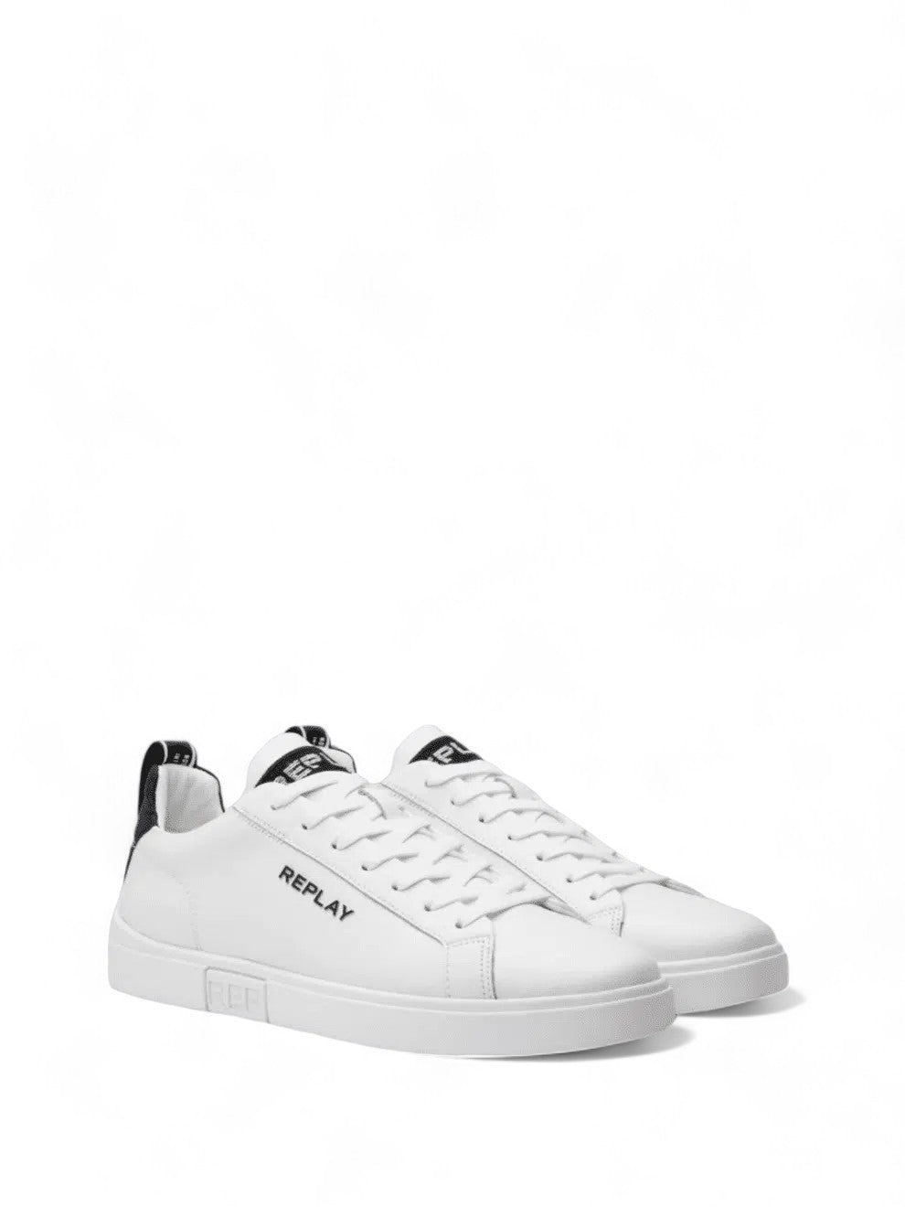 Replay Mens Polys Logo Leather Sneakers with Laces