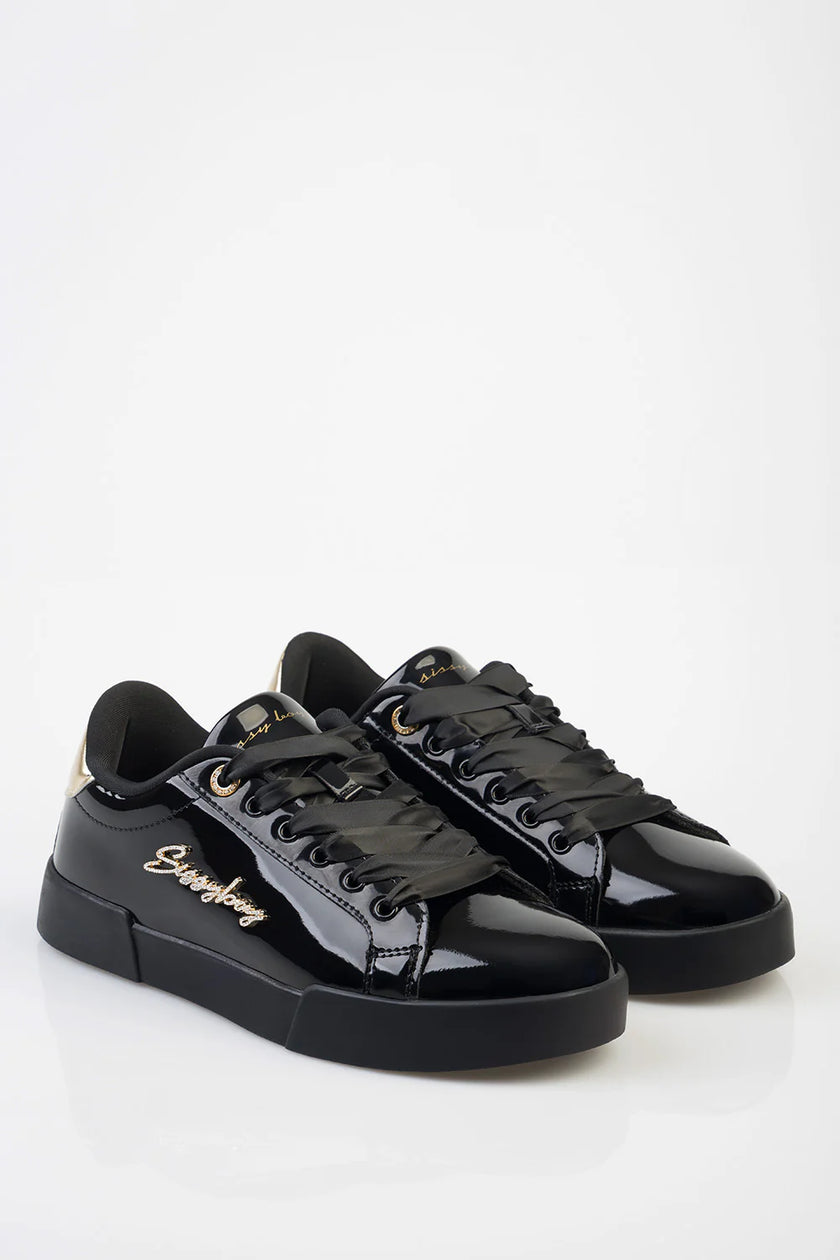 Sissy Boy Marty Patent Sneakers – Black