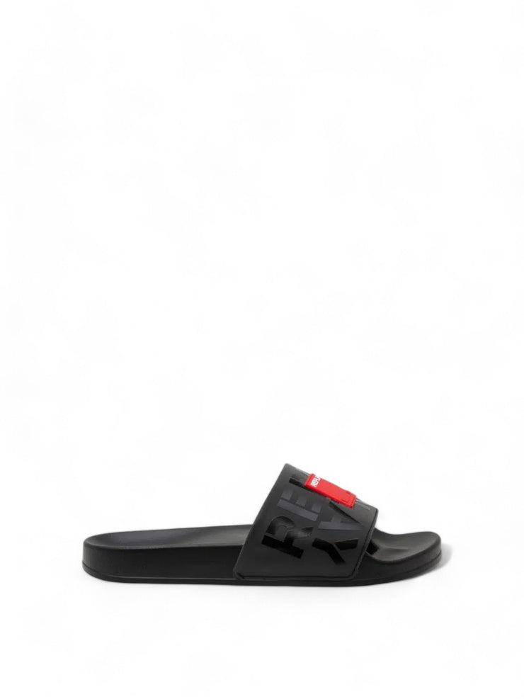 Replay Up Label Black Slippers