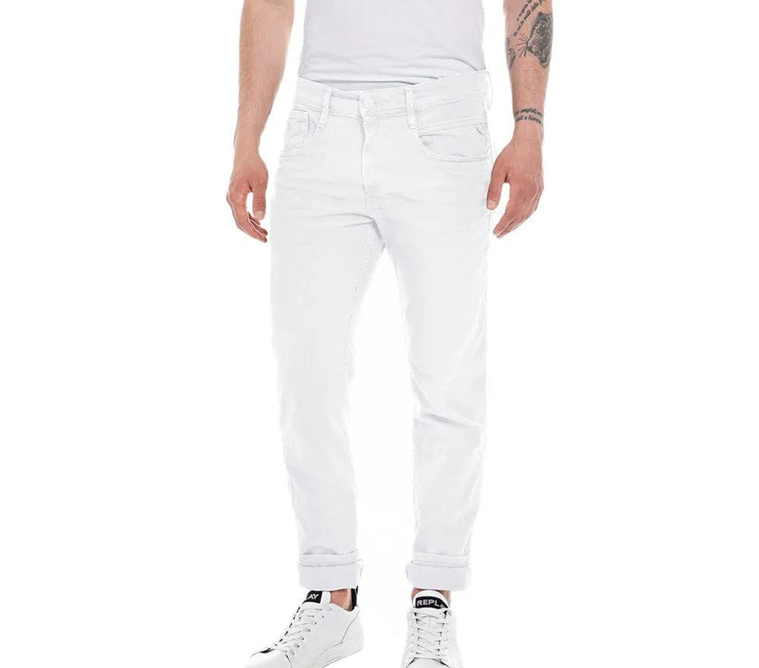 Replay Mens White Jeans