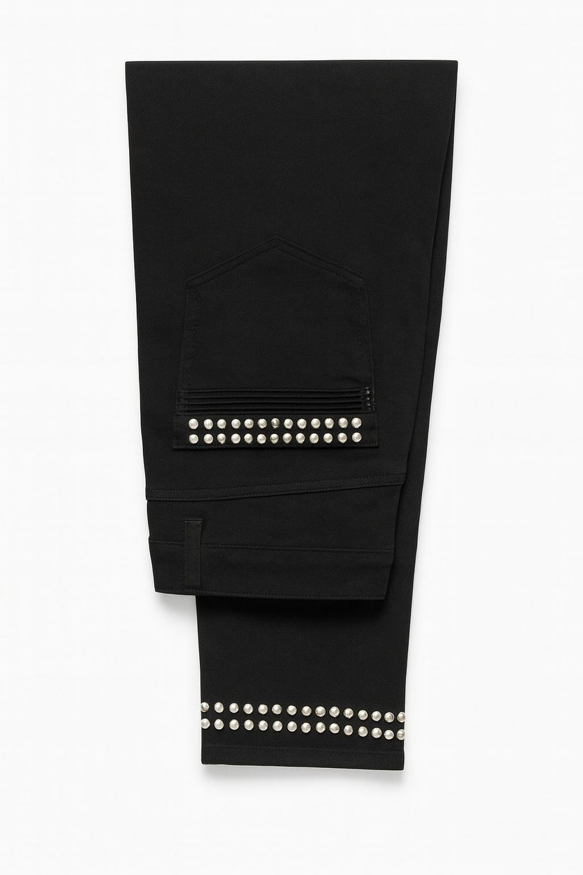 KINGZ Studded Pocket Denim- Black