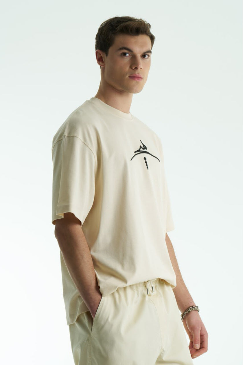 Skeptic Cream Oversized Arabic Calligraphy T-Shirt – Whirling Dervish Graphic Tee