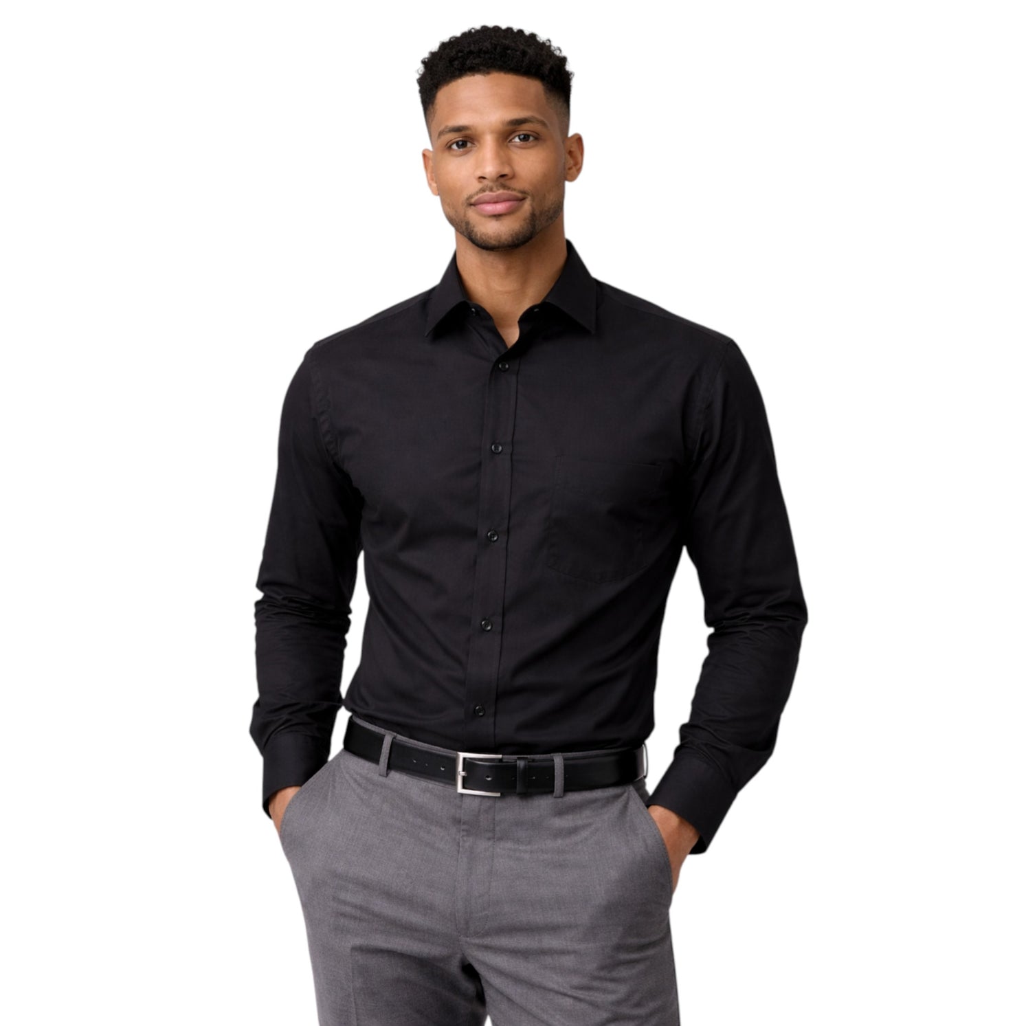 Black Tailored Men's Formal Shirt