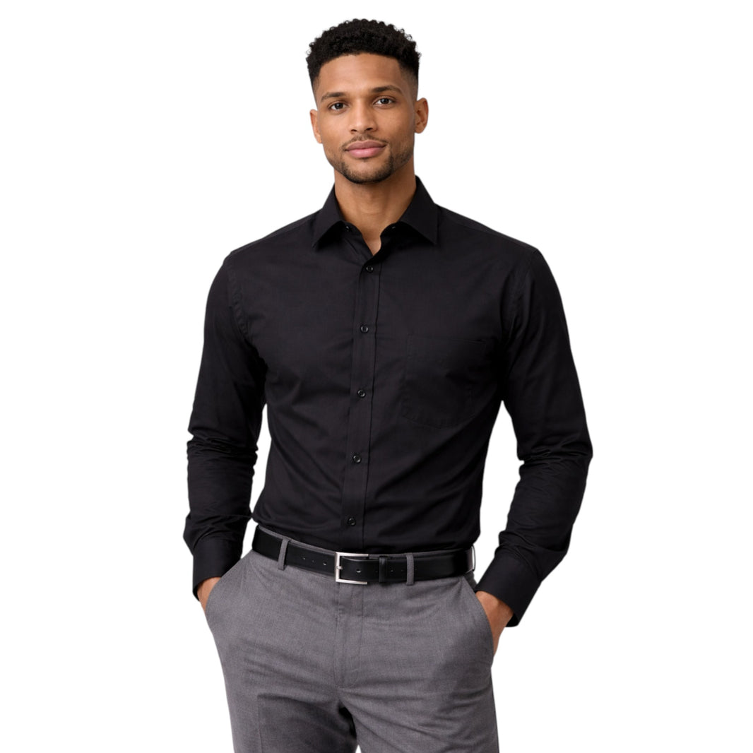 Black Tailored Men's Formal Shirt