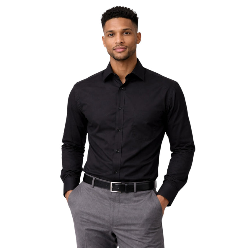 Black Tailored Men's Formal Shirt