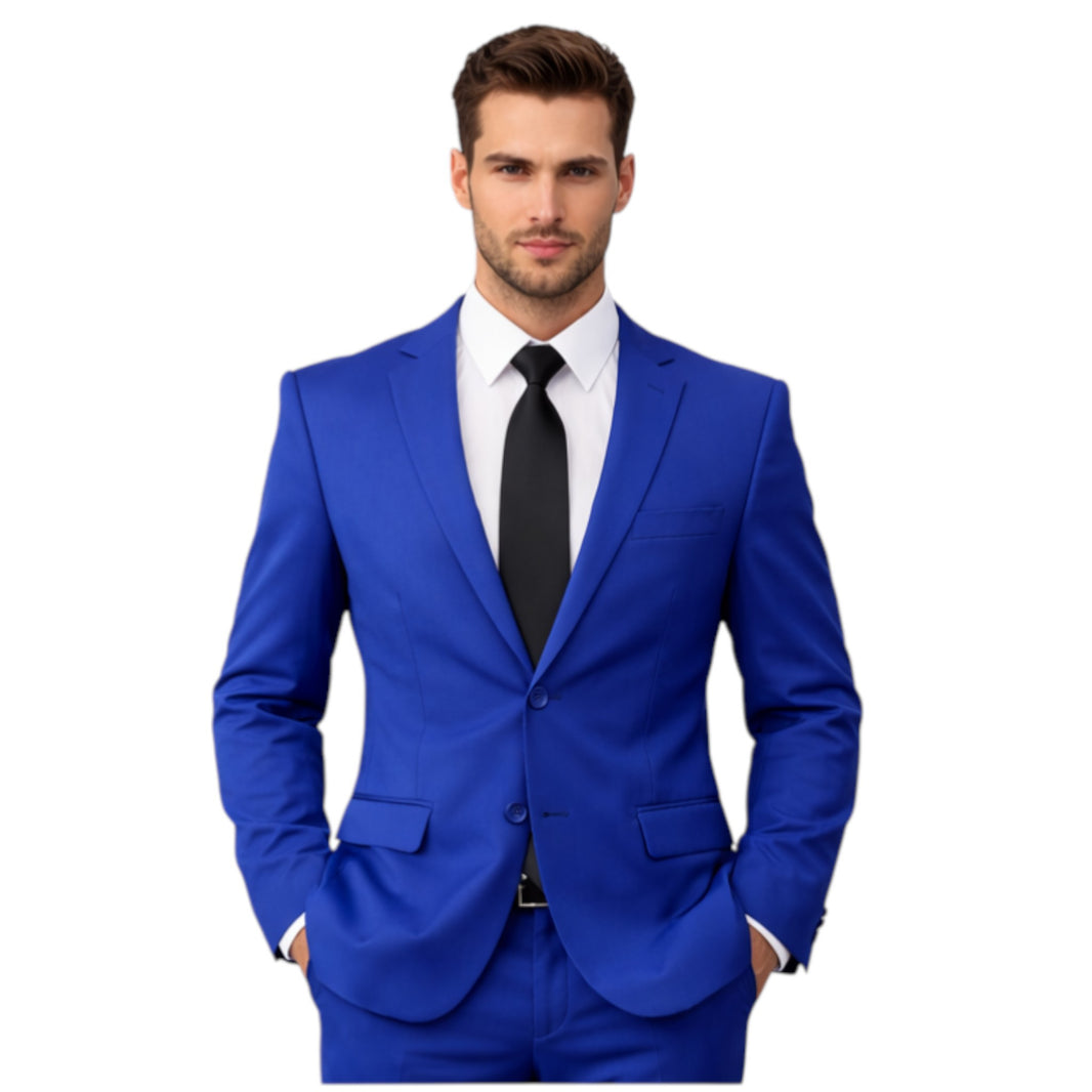 Men's Slim Fit Royal Blue 2-Piece Suit