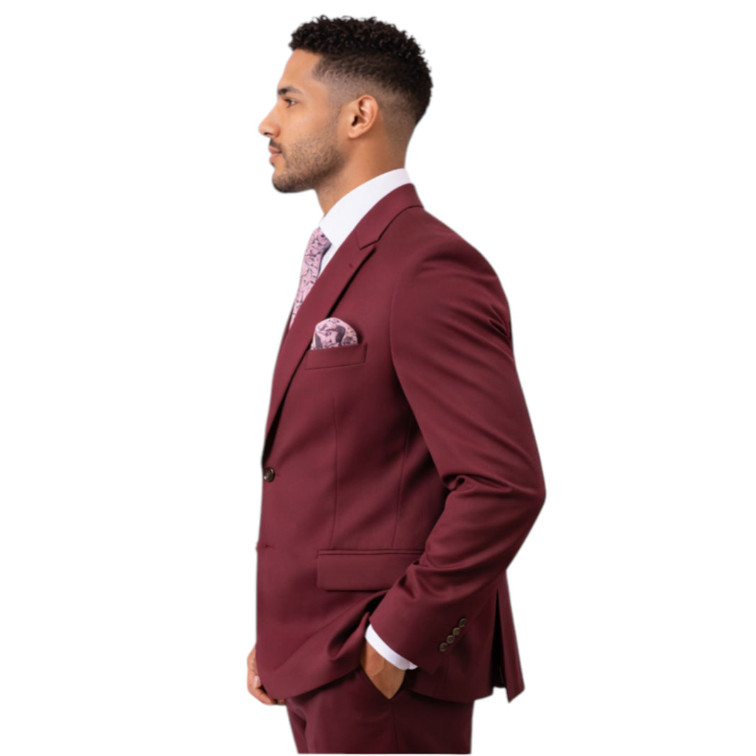 Men’s Slim Fit Maroon 2-Piece Suit