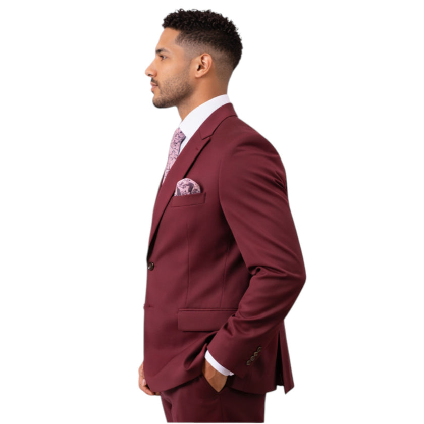 Men’s Slim Fit Maroon 2-Piece Suit