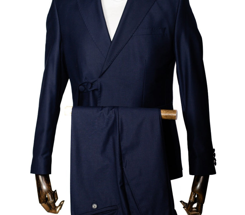 Hollman Notched Lapel Navy Suit