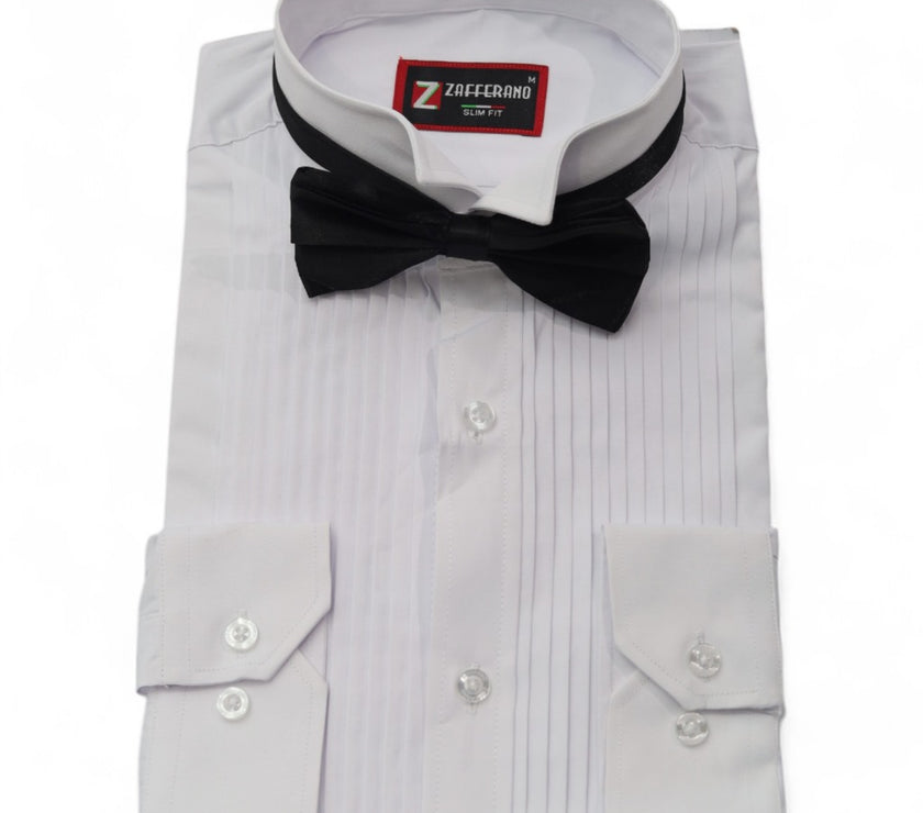 White Men's Tailored Tuxedo Shirt