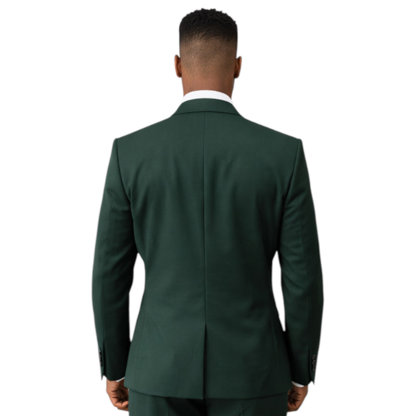 Men’s Slim Fit Dark Green Doble Breasted 2-Piece Suit