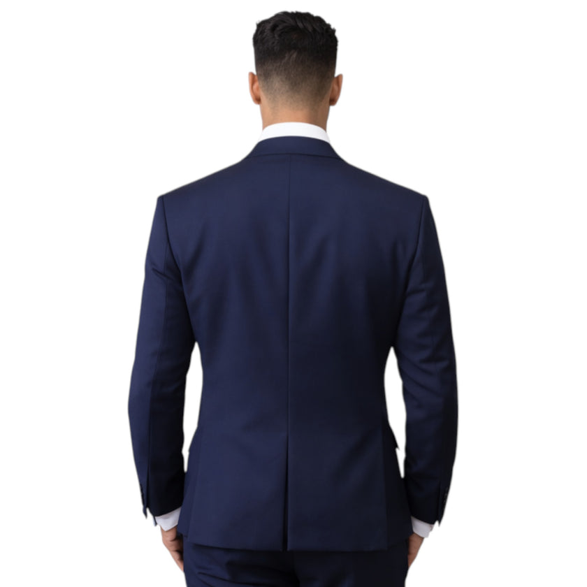 Men's Slim Fit Navy Blue 3-Piece Suit