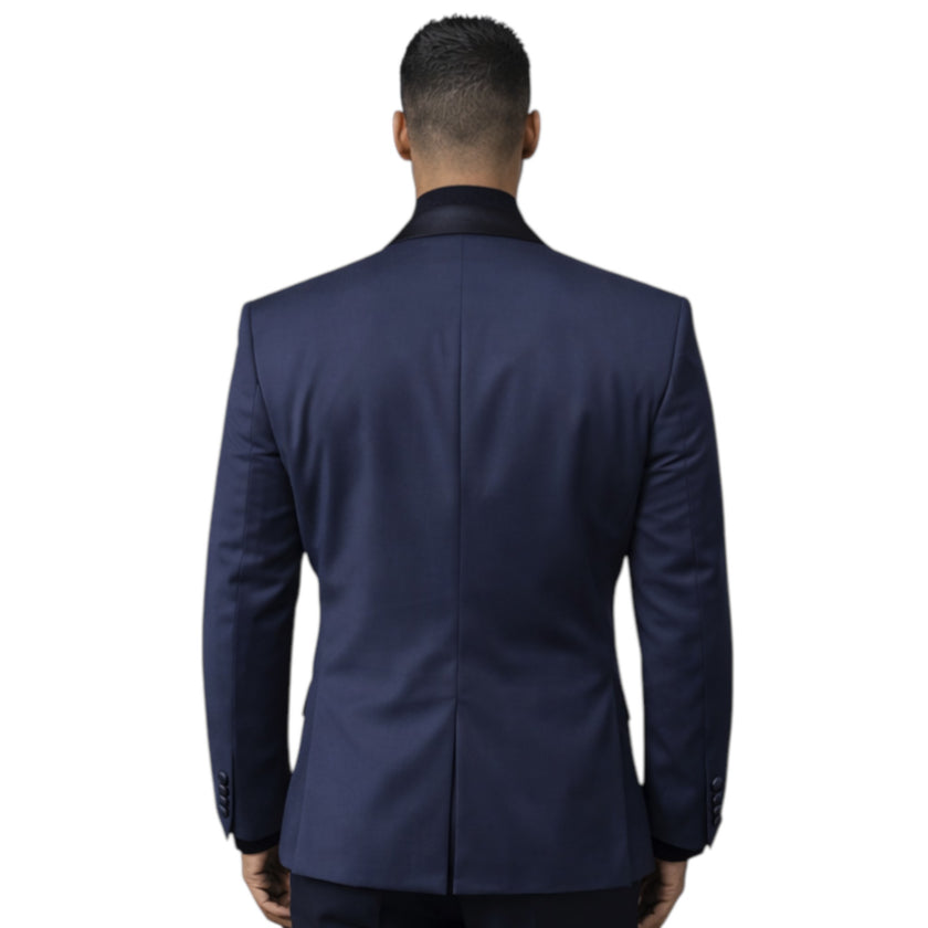 Mens Navy Tuxedo 3-Piece Slim Fit Suit