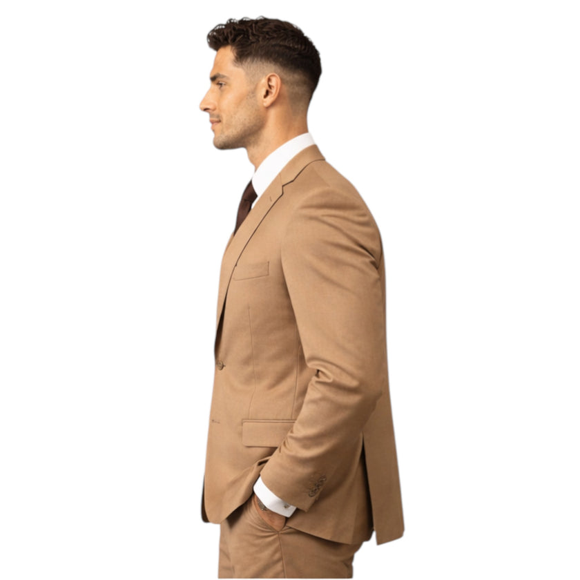 Men’s Slim Fit Tan 2-Piece Suit