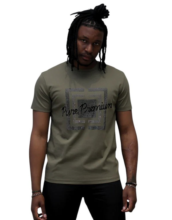 Pure Premium Grazie T-Shirt In Military Men