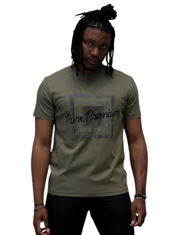 Pure Premium Grazie T-Shirt In Military Men