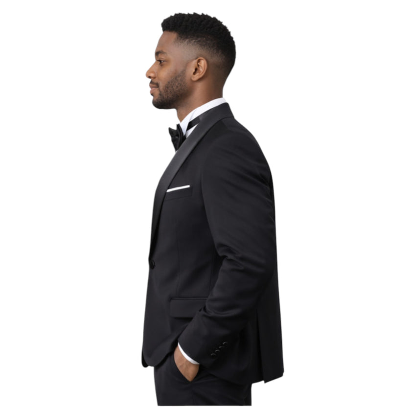 Mens Black Tuxedo 2-Piece Slim Fit Suit