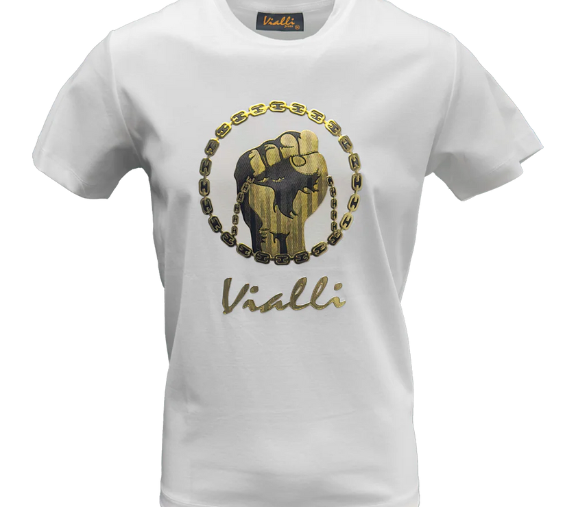 Vialli Mens White Ilowe T-Shirt