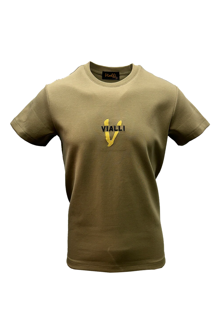 Vialli Mens Keption Beige T-shirt