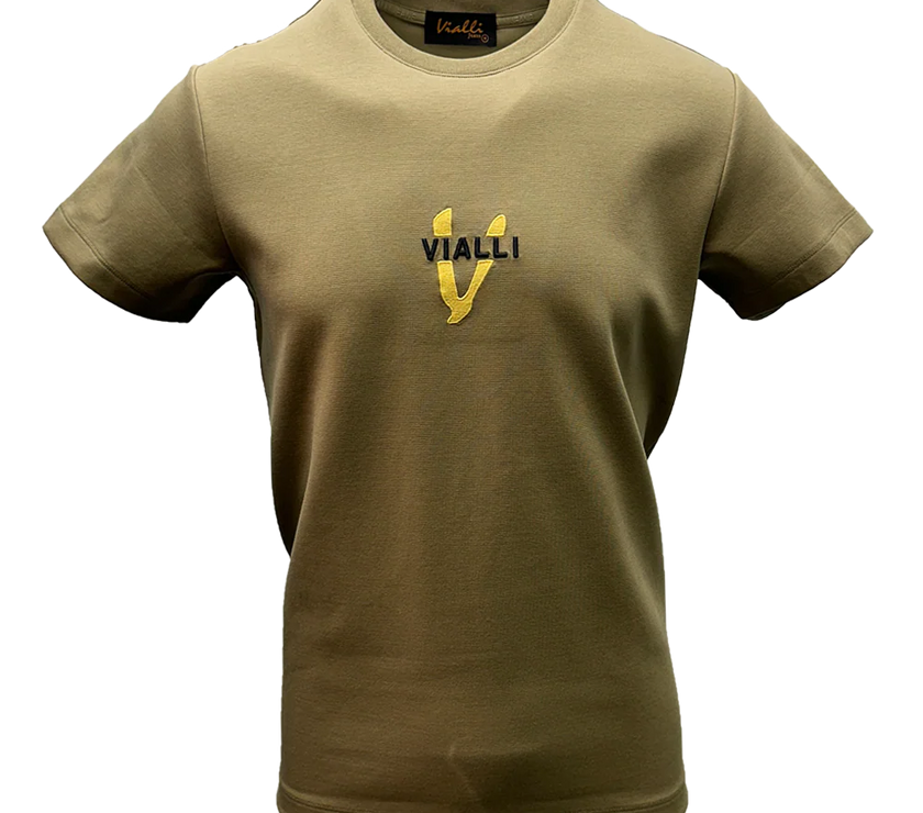 Vialli Mens Keption Beige T-shirt