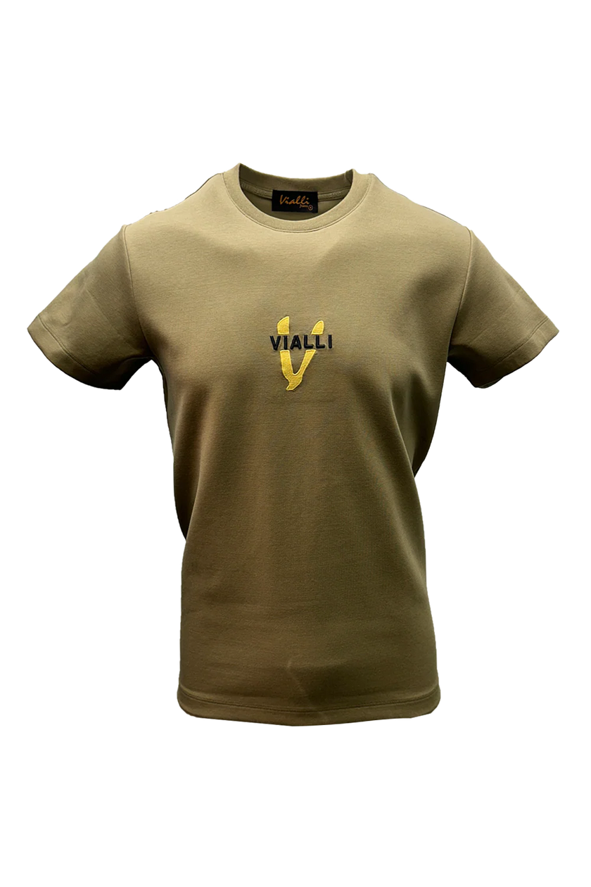 Vialli Mens Keption Beige T-shirt