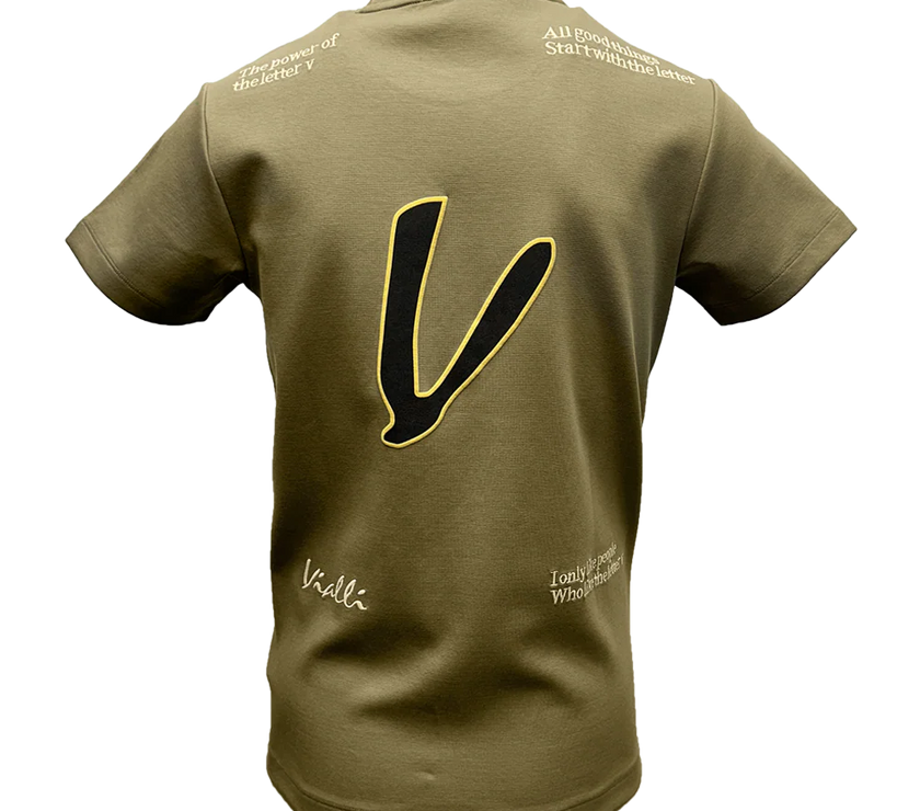 Vialli Mens Keption Beige T-shirt
