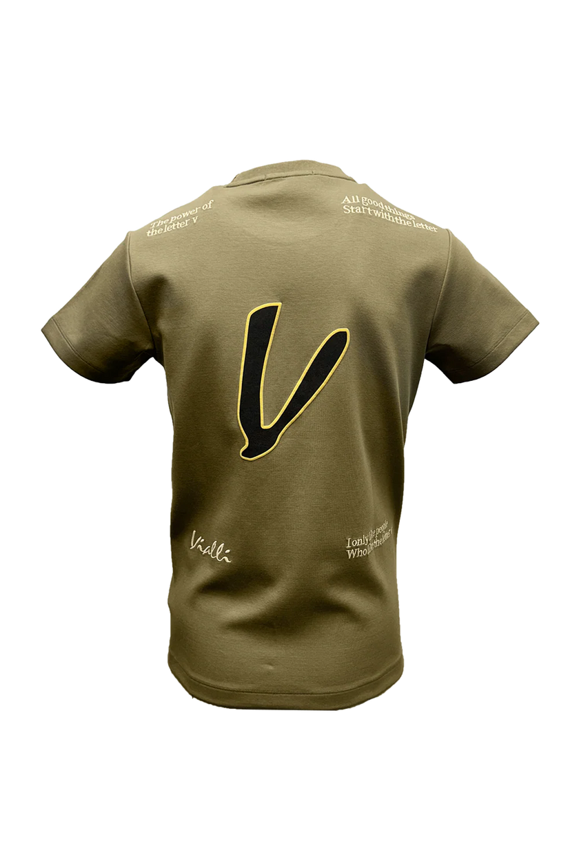 Vialli Mens Keption Beige T-shirt