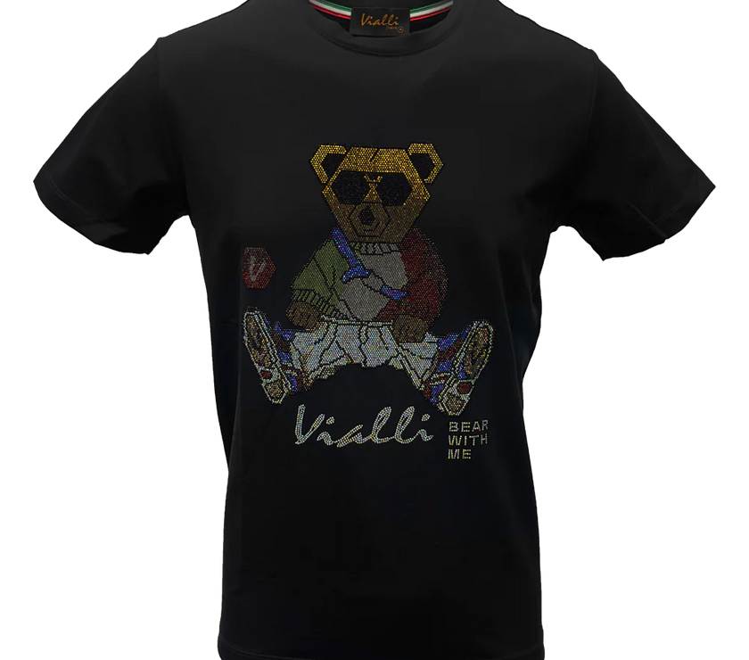 Vialli Mens Black Kwaito T-shirt